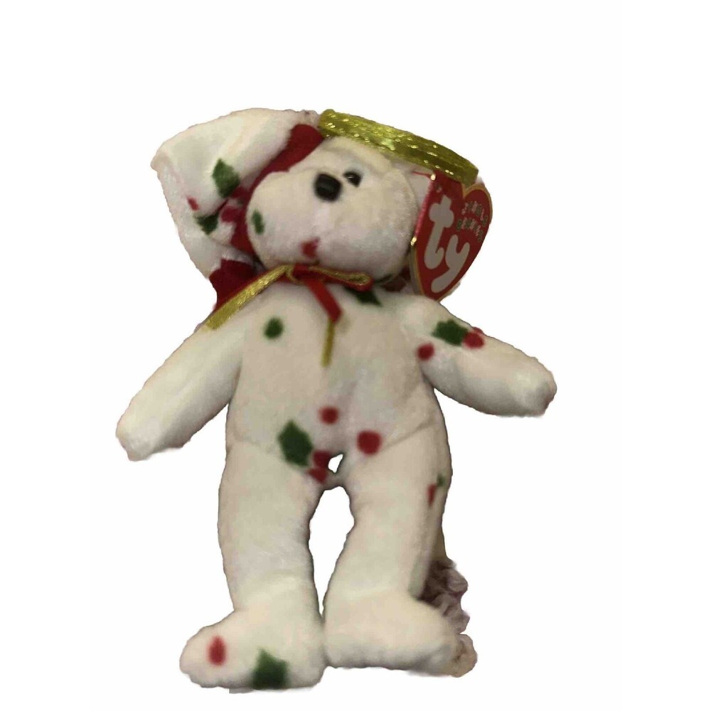RARE & RETIRED TY JINGLE BEANIE BABY 1998 HOLIDAY TEDDY BEAR CHRISTMAS Ornament